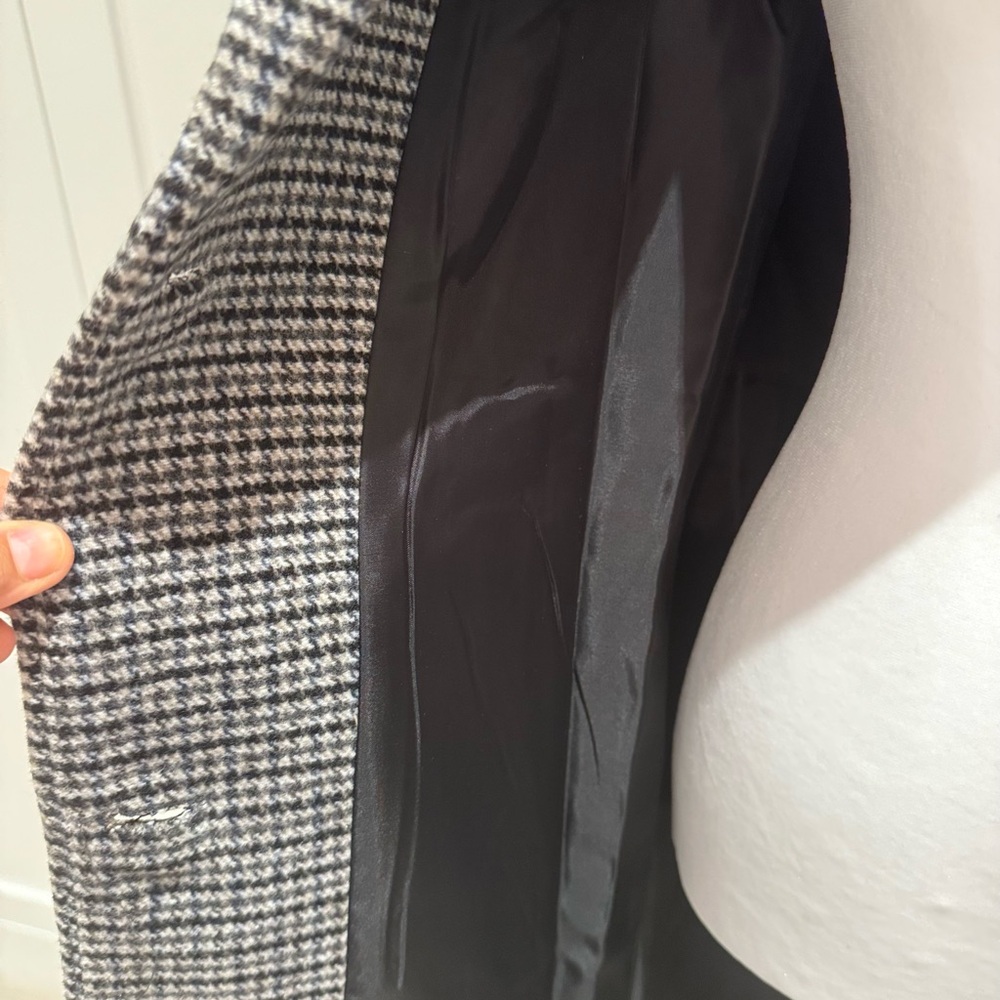 Mango Black and White Checkered Trench Coat - Picture 5 of 8